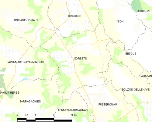 Detailkaart van de gemeente