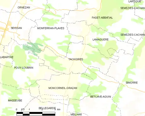 Detailkaart van de gemeente