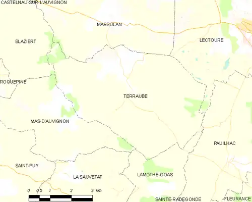 Detailkaart van de gemeente