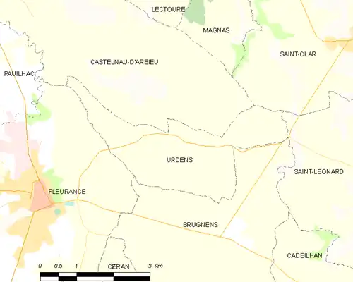 Detailkaart van de gemeente