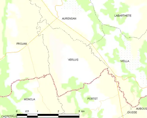 Detailkaart van de gemeente