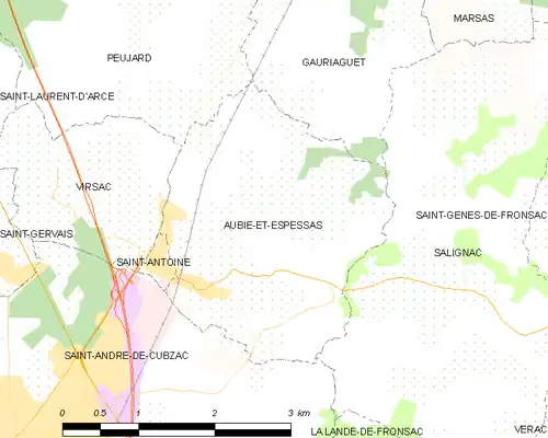 Detailkaart van de gemeente