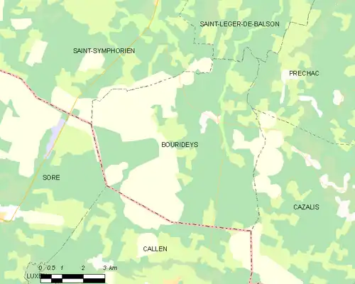 Detailkaart van de gemeente