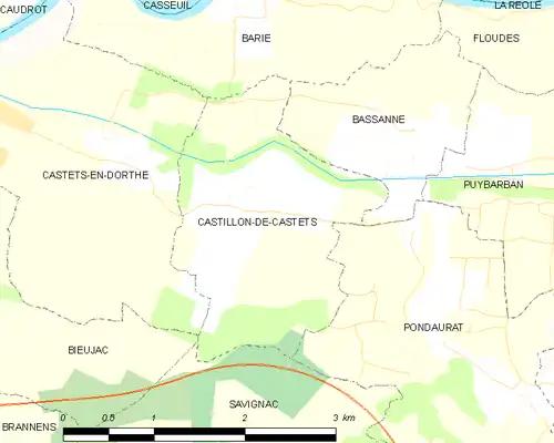 Detailkaart van de gemeente