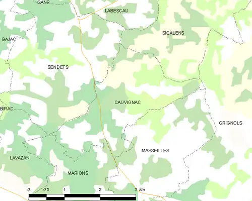 Detailkaart van de gemeente