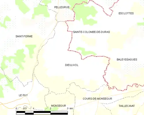Detailkaart van de gemeente