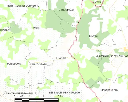 Detailkaart van de gemeente