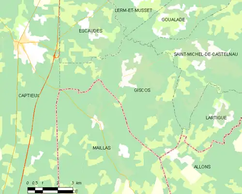 Detailkaart van de gemeente