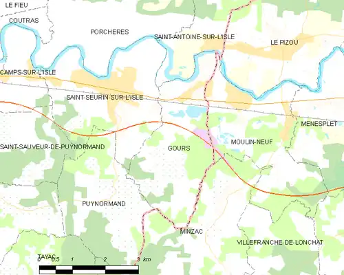 Detailkaart van de gemeente