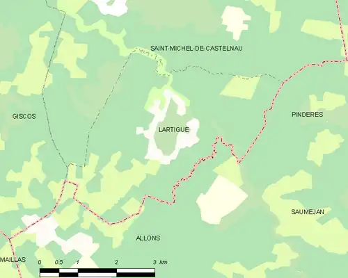 Detailkaart van de gemeente