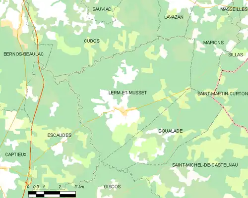 Detailkaart van de gemeente