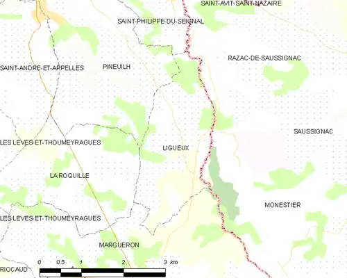 Detailkaart van de gemeente