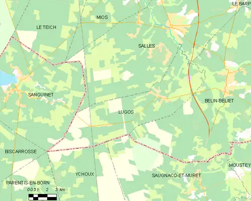 Detailkaart van de gemeente