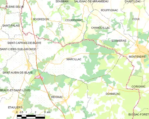 Detailkaart van de gemeente