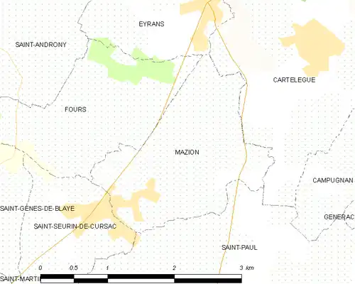 Detailkaart van de gemeente