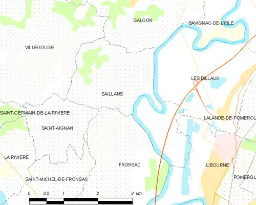 Detailkaart van de gemeente