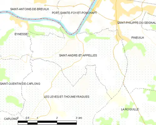 Detailkaart van de gemeente