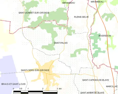 Detailkaart van de gemeente