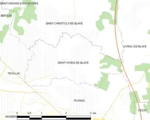 Detailkaart van de gemeente