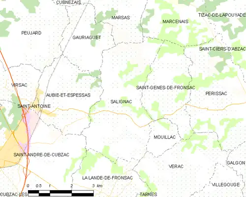 Detailkaart van de gemeente