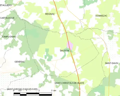 Detailkaart van de gemeente