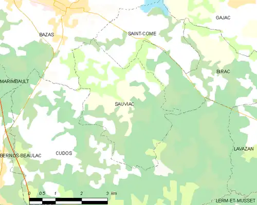 Detailkaart van de gemeente