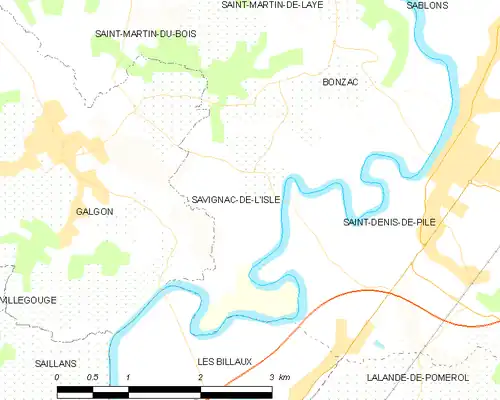 Detailkaart van de gemeente