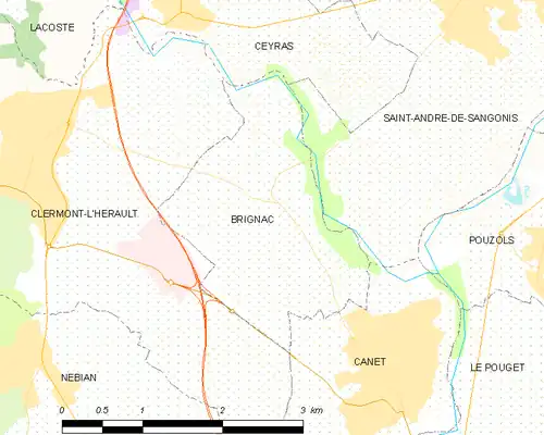 Detailkaart van de gemeente