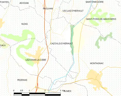 Detailkaart van de gemeente