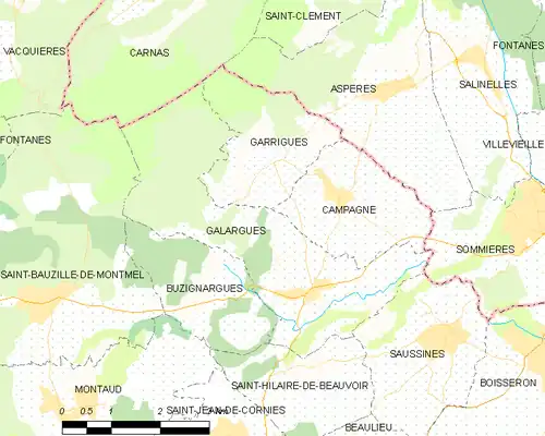 Detailkaart van de gemeente