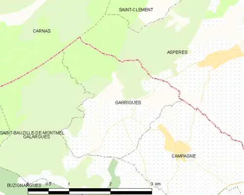 Detailkaart van de gemeente