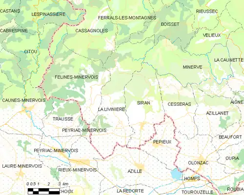 Detailkaart van de gemeente