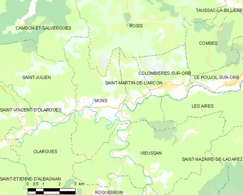 Detailkaart van de gemeente