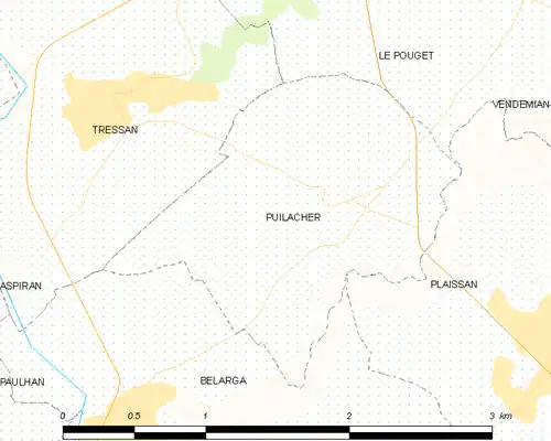 Detailkaart van de gemeente