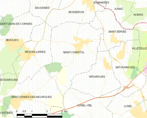 Detailkaart van de gemeente