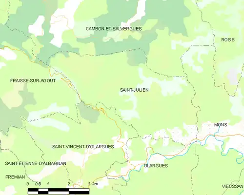 Detailkaart van de gemeente