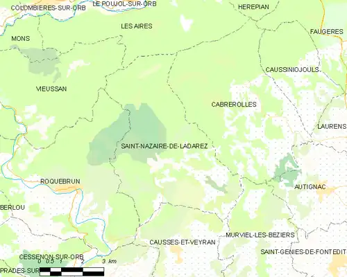 Detailkaart van de gemeente