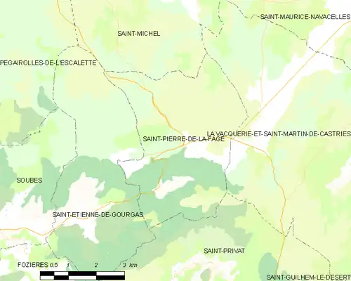 Detailkaart van de gemeente