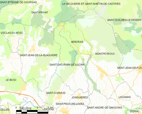 Detailkaart van de gemeente