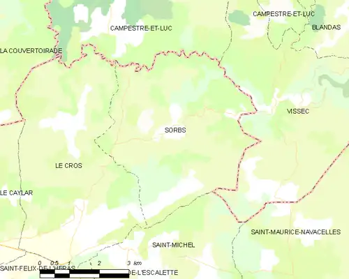 Detailkaart van de gemeente