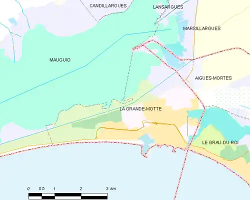 Detailkaart van de gemeente