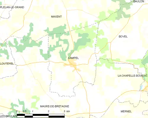 Detailkaart van de gemeente