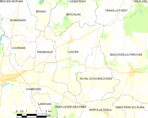 Detailkaart van de gemeente