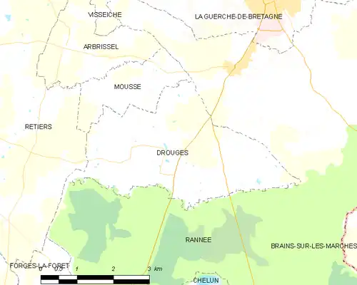 Detailkaart van de gemeente