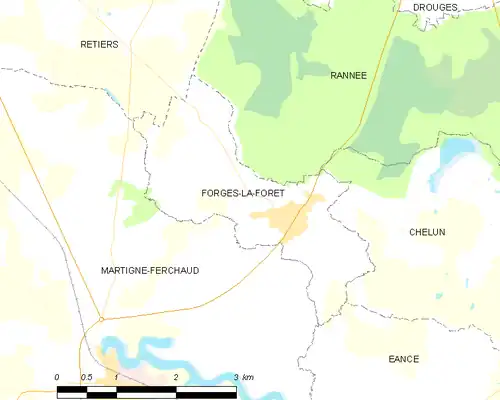 Detailkaart van de gemeente