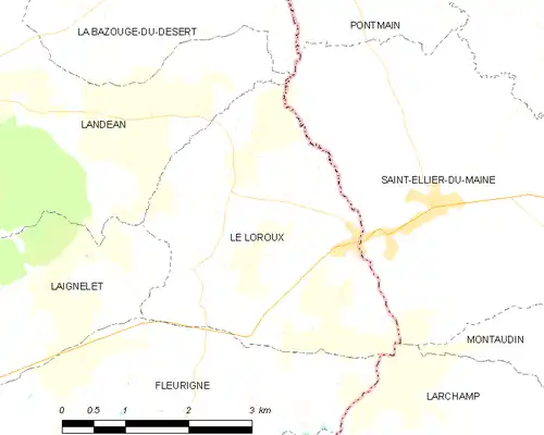 Detailkaart van de gemeente