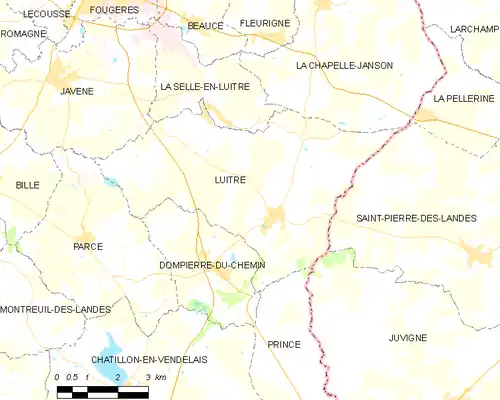 Detailkaart van de gemeente