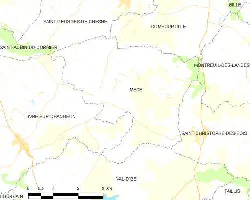 Detailkaart van de gemeente