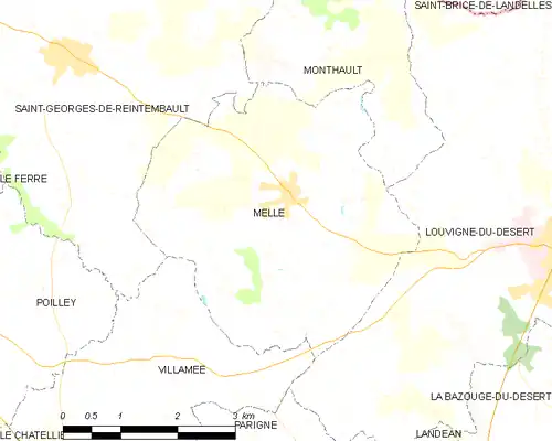 Detailkaart van de gemeente