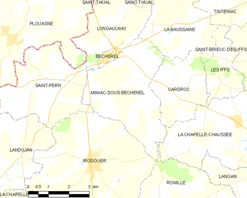 Detailkaart van de gemeente